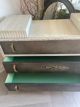 Load image into Gallery viewer, Mid century dressing table, low chest of drawers, bronze
