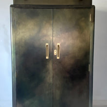 Load image into Gallery viewer, Vintage tallboy/gentleman’s wardrobe bronze and gold