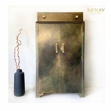 Load image into Gallery viewer, Gentlemen's wardrobe, tallboy painted, metallic bronze