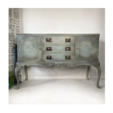 Load image into Gallery viewer, elegant vintage sideboard, painted earthy  colours, queen anne  legs