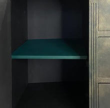 Load image into Gallery viewer, Vintage sideboard with ball & claw feet. Black, bronze and green.