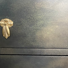 Load image into Gallery viewer, Vintage sideboard with ball & claw feet. Black, bronze and green.