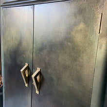 Load image into Gallery viewer, Vintage tallboy/gentleman’s wardrobe bronze and gold