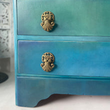 Load image into Gallery viewer, Mid-century tall chest of drawers, blue &amp; green
