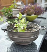 Load image into Gallery viewer, Antique Pewter, Sheffield Made Tureen, Rustic Planter, Industrial
