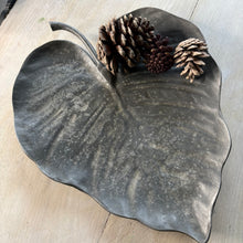 Load image into Gallery viewer, Large Sculptural Metal Leaf Platter – Rustic Industrial Decorative Centrepiece
