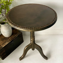 Load image into Gallery viewer, Vintage side table, lamp table, metallic
