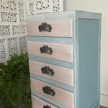 Load image into Gallery viewer, Mid-century bedside drawers, hand painted
