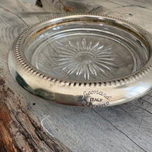 Load image into Gallery viewer, Vintage Italian Silver-Plated &amp; Glass Coasters, Retro, Set of 4
