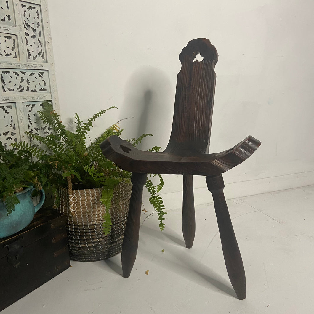 Rustic birthing stool, vintage