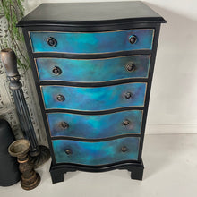 Load image into Gallery viewer, Bevan Funnell mahogany vintage chest of drawers, blue and black
