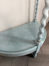 Load image into Gallery viewer, Hand Painted Blue Console Table |Oak Shabby Chic Hall Table
