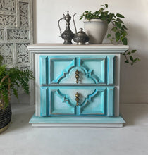 Load image into Gallery viewer, Small set of drawers, bedside cabinet, turquoise
