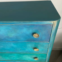 Load image into Gallery viewer, Mid century tall chest of drawers, hand painted
