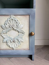 Load image into Gallery viewer, Hand Painted Vintage Bedside Cabinet | Blue Wooden Nightstand | Coastal Cottage Furniture
