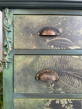 Load image into Gallery viewer, Hand Painted Edwardian Chest of Drawers | Green Botanical Vintage Drawers | Rustic Painted Bedroom Storage | One of a Kind Furniture
