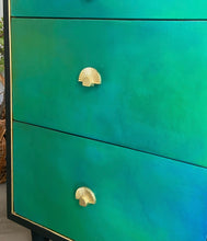 Load image into Gallery viewer, Mid-century low chest of drawers, dresser, green
