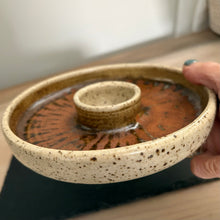Load image into Gallery viewer, Vintage John Kershaw Windermere Studio Pottery Chip Dip Bowl / Candle Ring Dish Signed
