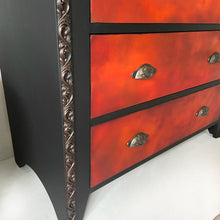 Load image into Gallery viewer, Large chest of drawers, red, orange &amp; black
