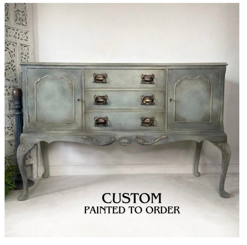 Vintage sideboard hand painted
