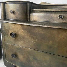 Load image into Gallery viewer, Vintage Austinsuite dressing table, chest of drawers, bronze metallic
