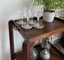 Load image into Gallery viewer, Vintage Oak Folding Butler’s Tray Table with Two Removable Serving Trays | c. 1930s–1940s
