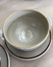 Load image into Gallery viewer, ABATY Welsh Studio Pottery Soup Bowls &amp; Saucers | Vintage 1960s–70s
