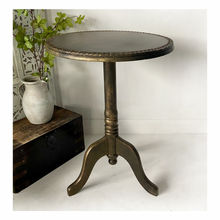 Load image into Gallery viewer, Vintage side table, lamp table, metallic
