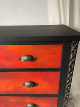 Load image into Gallery viewer, Large chest of drawers, red, orange &amp; black
