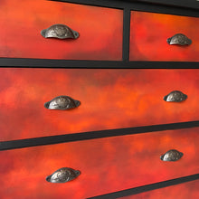 Load image into Gallery viewer, Large chest of drawers, red, orange &amp; black
