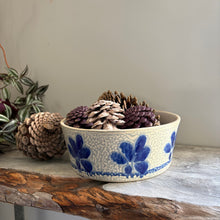 Load image into Gallery viewer, German Salt-Glazed Pottery Bowl – Blue Floral Decoration
