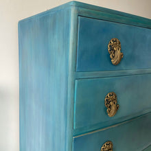 Load image into Gallery viewer, Mid-century tall chest of drawers, blue &amp; green
