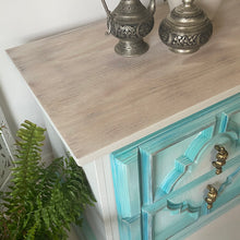 Load image into Gallery viewer, Small set of drawers, bedside cabinet, turquoise
