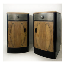 Load image into Gallery viewer, Art Deco walnut bedside cabinets
