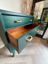 Load image into Gallery viewer, Mid Century G Plan Chest of Drawers, Hand Painted Teal
