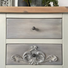 Load image into Gallery viewer, Pair of pine bedside drawers, cream/grey
