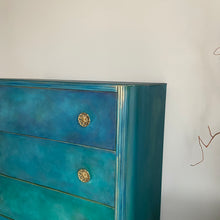 Load image into Gallery viewer, Mid century tall chest of drawers, hand painted
