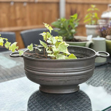 Load image into Gallery viewer, Antique Pewter, Sheffield Made Tureen, Rustic Planter, Industrial

