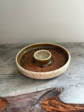 Load image into Gallery viewer, Vintage John Kershaw Windermere Studio Pottery Chip Dip Bowl / Candle Ring Dish Signed
