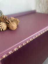 Load image into Gallery viewer, Vintage Hand Painted Chest of Drawers – Burgundy &amp; Gold Ornate Dresser, Upcycled Antique Style Furniture, Unique Boho Statement Storage
