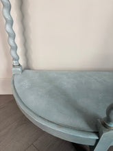 Load image into Gallery viewer, Hand Painted Blue Console Table |Oak Shabby Chic Hall Table
