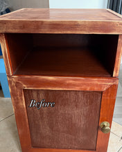 Load image into Gallery viewer, Hand Painted Vintage Bedside Cabinet | Blue Wooden Nightstand | Coastal Cottage Furniture
