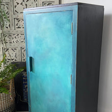 Load image into Gallery viewer, Vintage oak slim cabinet, hand painted
