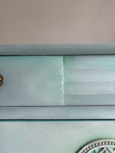 Load image into Gallery viewer, Vintage Stag Chest Of Drawers, Hand Painted Mint Green Blends
