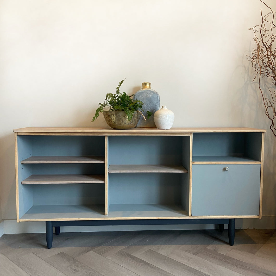 Mid-century narrow sideboard, sage green