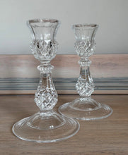 Load image into Gallery viewer, Pair of vintage, elegant Crystal D’arques candlesticks
