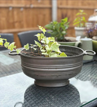 Load image into Gallery viewer, Antique Pewter, Sheffield Made Tureen, Rustic Planter, Industrial
