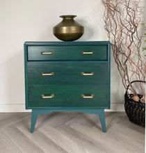 Load image into Gallery viewer, Mid Century G Plan Chest of Drawers, Hand Painted Teal
