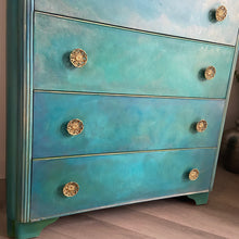 Load image into Gallery viewer, Mid century tall chest of drawers, hand painted
