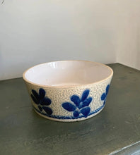 Load image into Gallery viewer, German Salt-Glazed Pottery Bowl – Blue Floral Decoration
